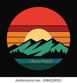 A nostalgic vintage sunset landscape, perfect for t-shirt designs, capturing the serene beauty of nature. A nostalgic vintage sunset landscape, perfect for t-shirt designs. 