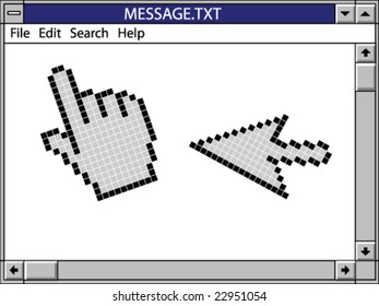 nostalgic window including cursors