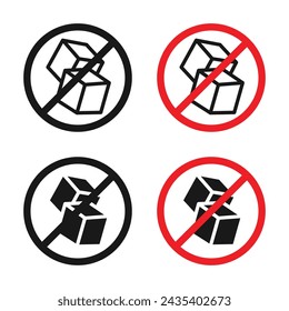 No-Sugar Vector Icon Set. Diet Awareness Symbol vector symbol for UI design.