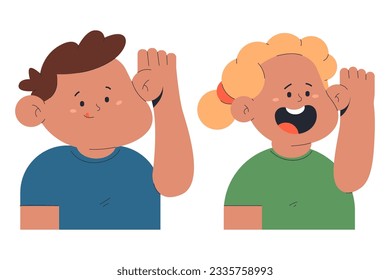 Nosy people vector cartoon characters isolated on a white background.