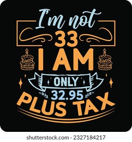 I’m not 18-99 I am Only, Birthday Tax T-shirt Design