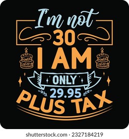 I’m not 18-99 I am Only, Birthday Tax T-shirt Design