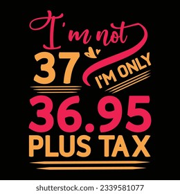 Ich bin nicht 29 Ich bin nur 28,95 plus Steuer, Geburtstag T-Shirt Design