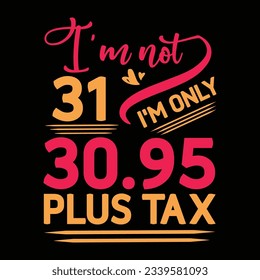 I’m not 29 I am Only 28.95 plus tax, Birthday T-shirt Design