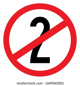 Not for 2nd time use sign. Product advisory symbol.