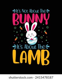 It's not about the bunny it's about the lamb t shirt design, Easter day t shirt design