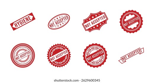 Nicht akzeptiert Stempel Design Vektor 