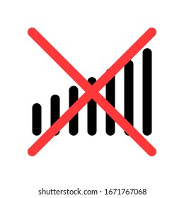 not accessible wifi. Wifi not 
connected. Restricted area for wifi outline icon design