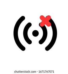 nicht zugänglich WiFi. WLAN nicht vorhanden 
verbunden. Eingeschränkter Bereich für das Design des WLAN-Umrisssymbols