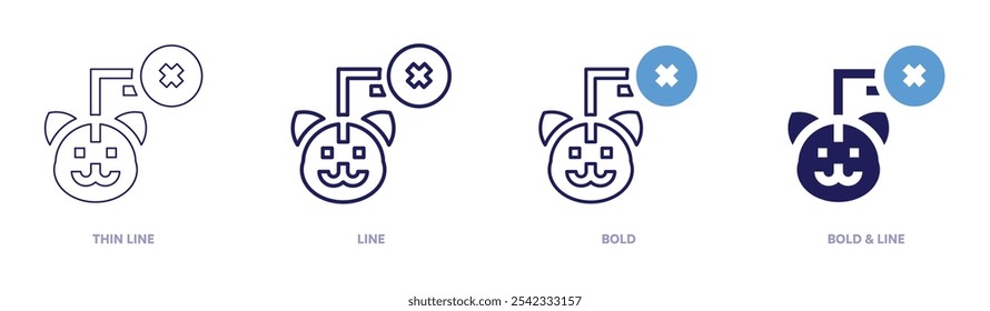 Not adopted icon in 4 different styles. Thin Line, Line, Bold, and Bold Line. Duotone style. Editable stroke.