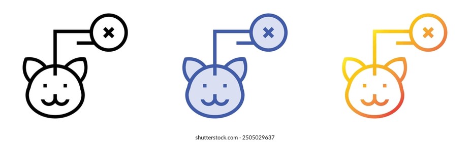 not adopted icon. Linear, Blue Fill and Gradient Style Design Isolated On White Background