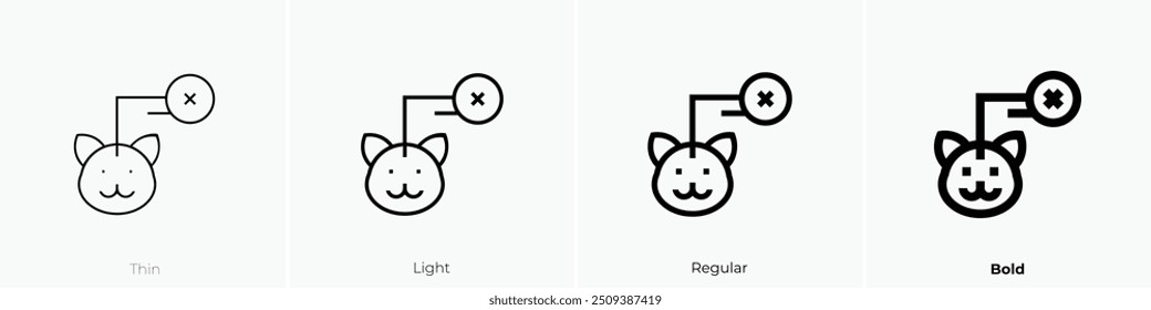 not adopted icon. Thin, Light Regular And Bold style design isolated on white background