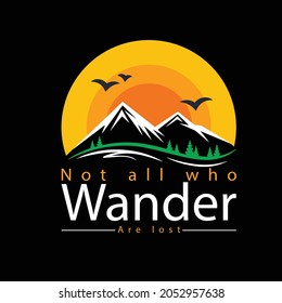 not all who wander t shirt design.t shirt template