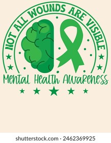 Not all wounds are visible mental health awareness Graphic Design 2