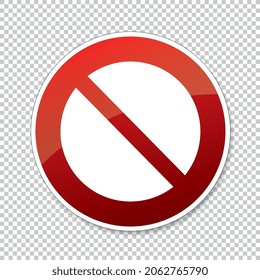 Not allow in this area, with copyspace for your individual text. empthy blank Do not use, prohibition sign on checked transparent background. Vector illustration. Eps 10 vector file.