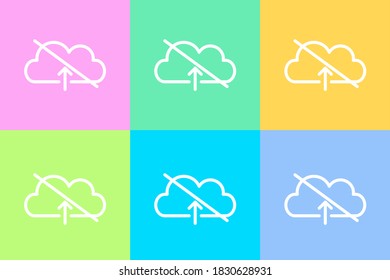 not allowed access upload to cloud server, drive  vector icon, install symbol with colorful background. Modern, simple flat vector illustration for web site or mobile app