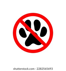 no se permite traer una mascota aquí, ilustración de signo. Símbolo de pista animal sobre fondo blanco.. eps