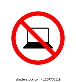 not allowed computer icon. Element of prohibited sign for mobile concept and web apps. Sign of not allowed computer icon can be used for web and mobile