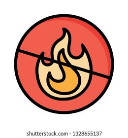 not allowed   fire   flame  