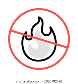 not allowed   fire   flame  