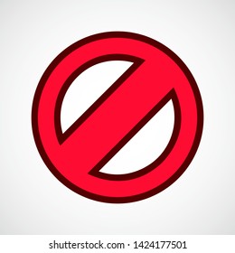 Not Allowed or Forbidden Color Icon
