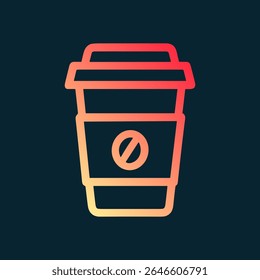 Not Allowed Hot Drink Container Design. Icon Symbol Illustration