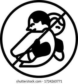 not allowed to hug vector icon design, No-Hugging Policy Concept, Covid-19 changing habits worldwide on white background,