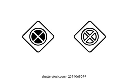 Not Allowed icon design with white background stock illustration