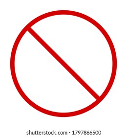 not allowed icon. red prohibition sign on white circular plate isolated on white background. vector illustration