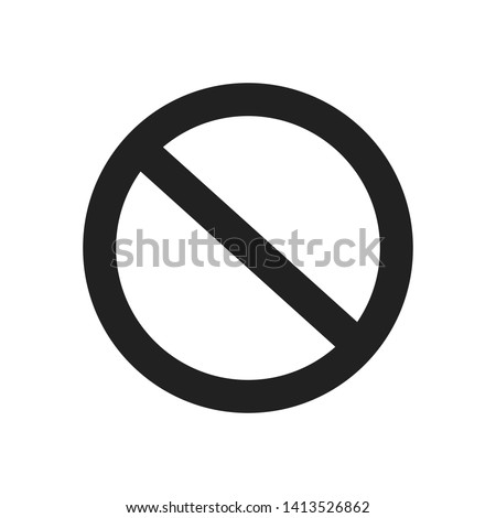 Not allowed icon, not allowed for web, prohibited sign, no entry and exit, flat icon vector illustration