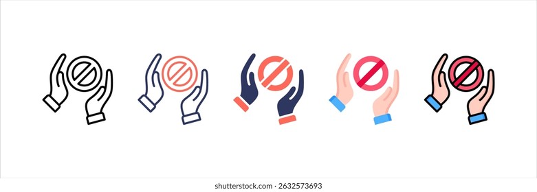 Conjunto de Ícones de Vários Estilos Não Permitidos