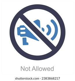 Not Allowed and mute icon concept
