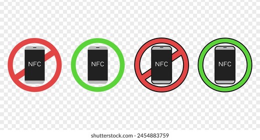 Not allowed nfc payment. Allowed nfc payment. Rejected mobile payment. No NFC