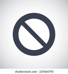 Not Allowed No symbol icon. Vector pictogram. Simple flat metro design style. esp10