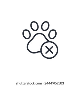 not allowed pet icon. vector.Editable stroke.linear style sign for use web design,logo.Symbol illustration.