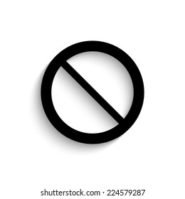 Not Allowed Sign - black vector icon with shadow