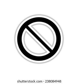 Not Allowed Sign - black vector icon with shadow