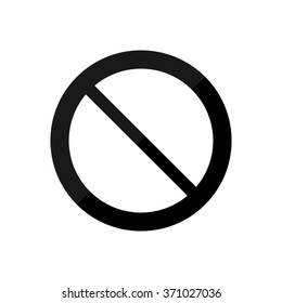 Not Allowed Sign -  black vector icon