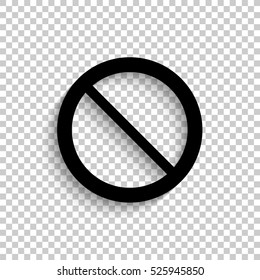 Not Allowed Sign - black vector  icon with shadow