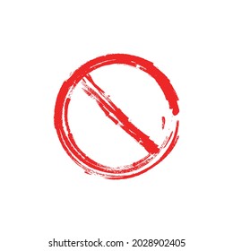 Not allowed sign. Brush icon	