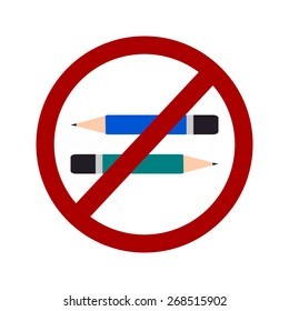Not Allowed Sign, Do not pencil symbol vector