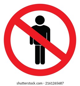 Not allowed sign, not enter symbol, people not entry sign vector illustration