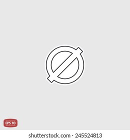 Not Allowed Sign. Flat style. Made in vector