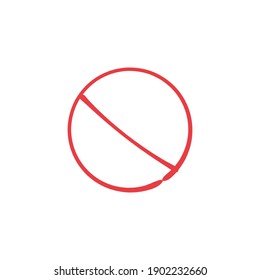 Not Allowed Sign. hand drawn ban symbol. Stock Vector illustration isolated