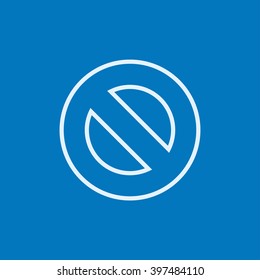 Not allowed sign line icon.