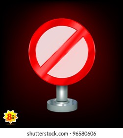 Not Allowed Sign on glowing background