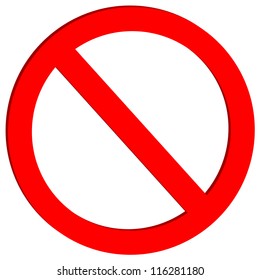 Not allowed sign on white background - vector