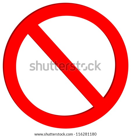 Not Allowed Sign On White Background Stock Vector (Royalty Free