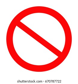 Not Allowed Sign, Stop Icon Vector Symbol
