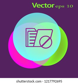 Not Allowed Sign - white vector icon; black folder